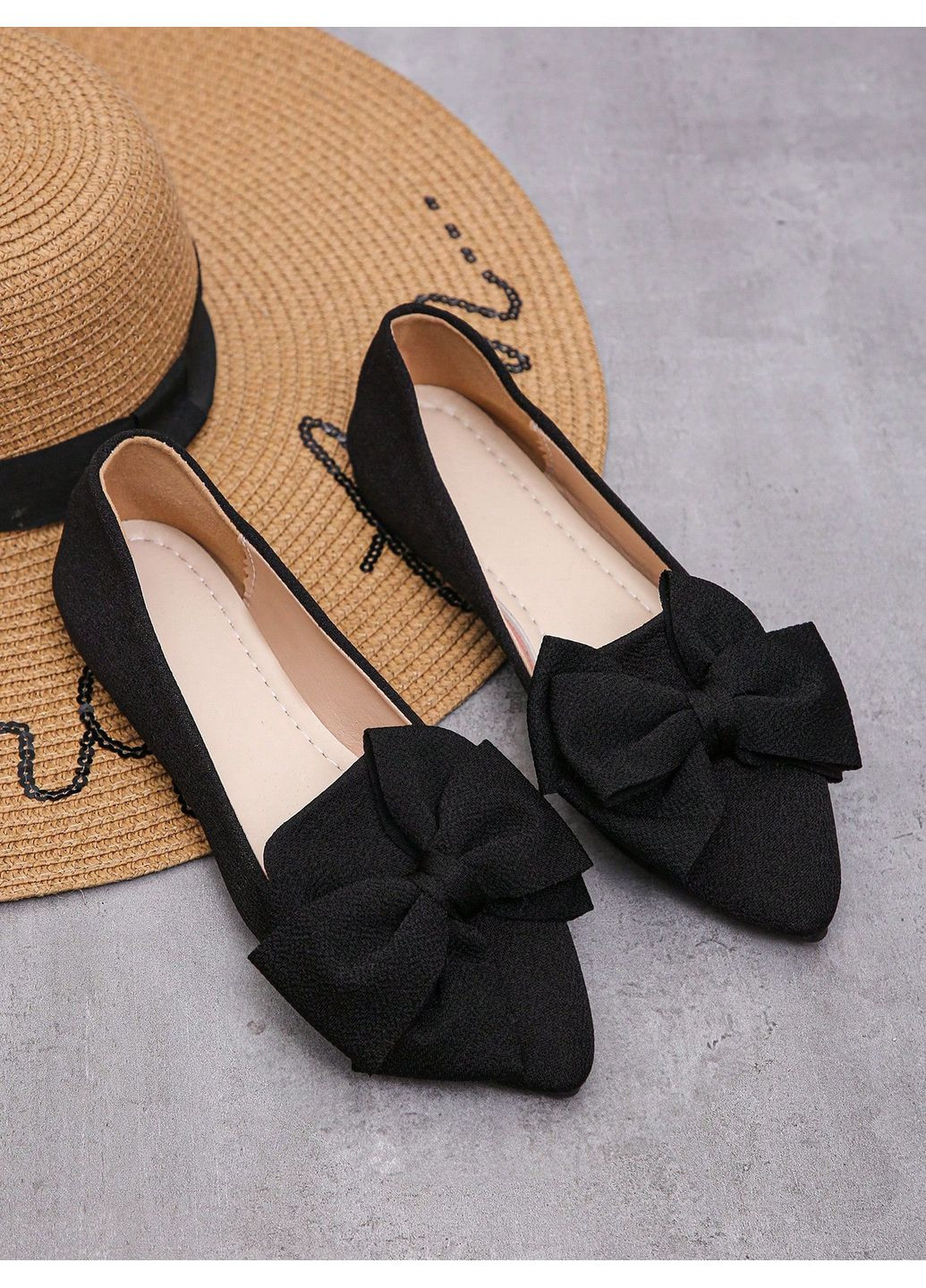 Женские балетки SHEIN | чёрные однотонные (361353910)