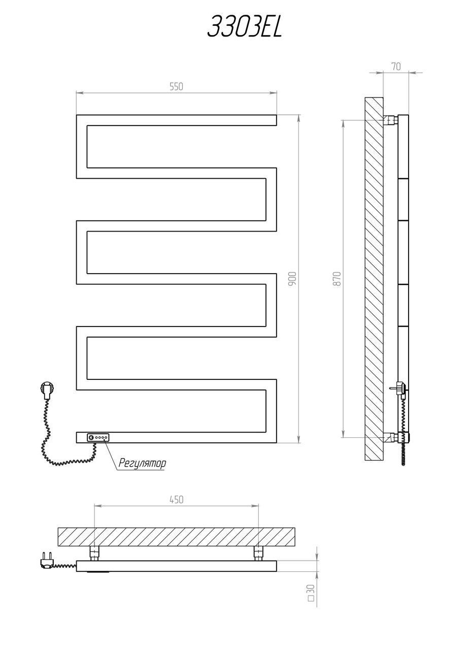 Полотенцесушитель Зета 900х550 EL тайм. Kosser (346049053)