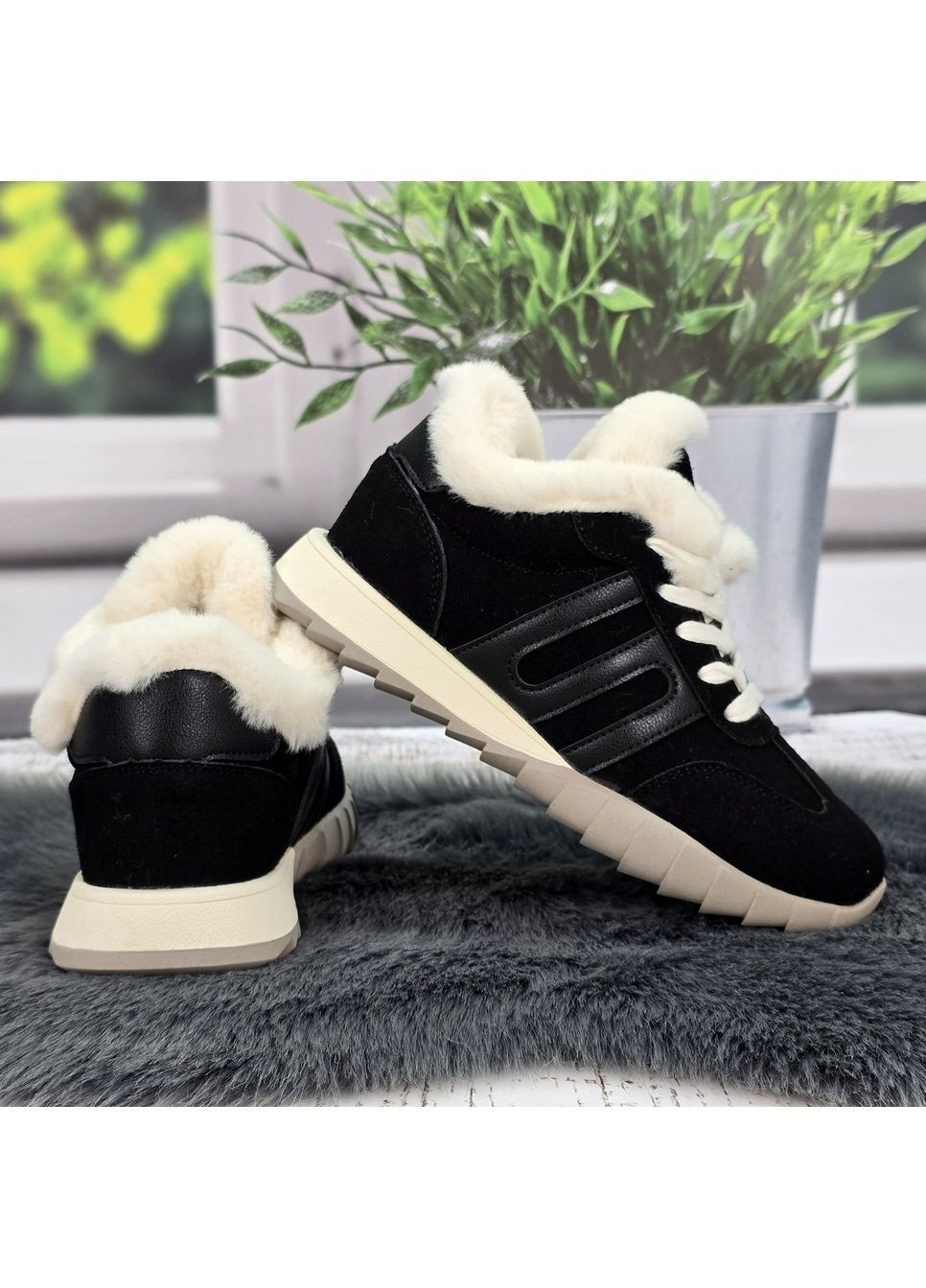 Жіночі зимові кросівки з натуральної замші на хутрі Ailaifa (365718491)
