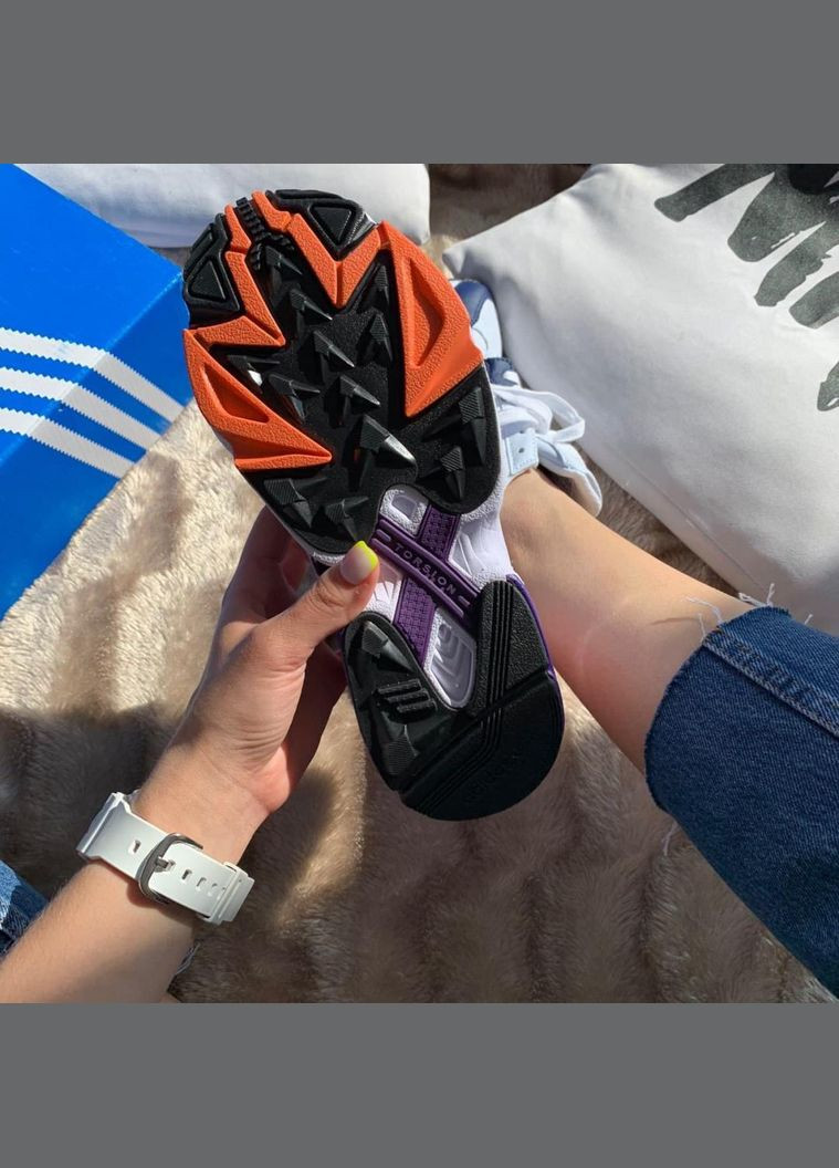 Adidas falcon women's white blue sales