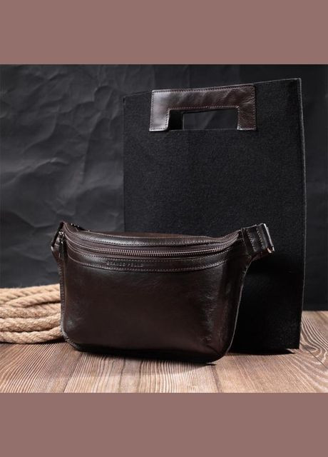 Сумка мужская на пояс через плечо из натуральной кожи маленькая Коричневый 35273 Grande Pelle (333594230)