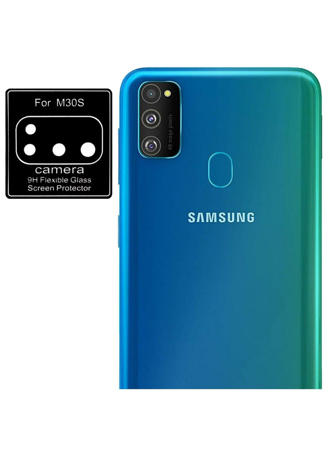 Гибкое защитное стекло 0.18mm на камеру (тех.пак) для Samsung Galaxy M30s Epik (293514884)