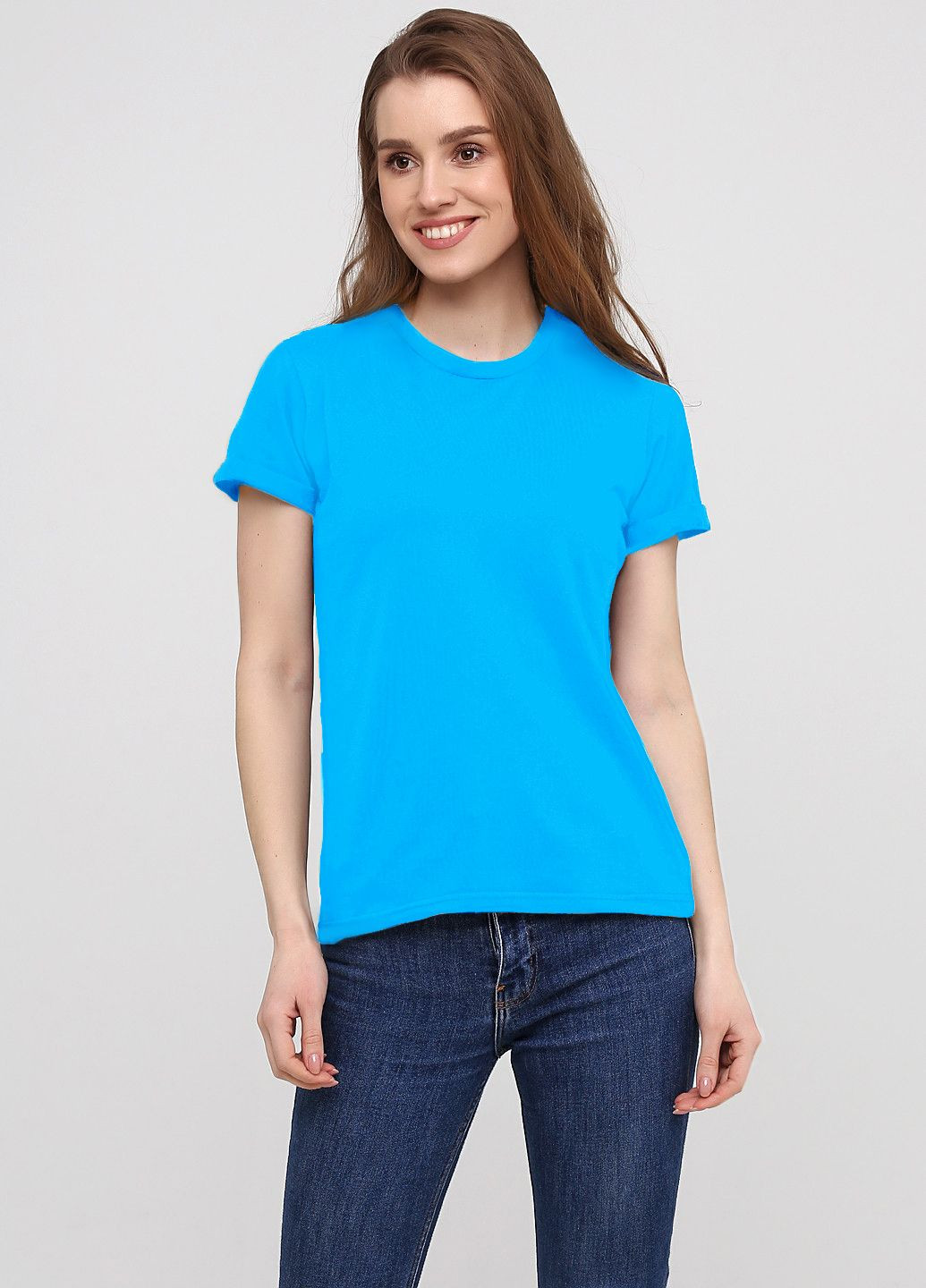 Блакитна всесезон жіноча футболка 441-24 блакитна з коротким рукавом Malta