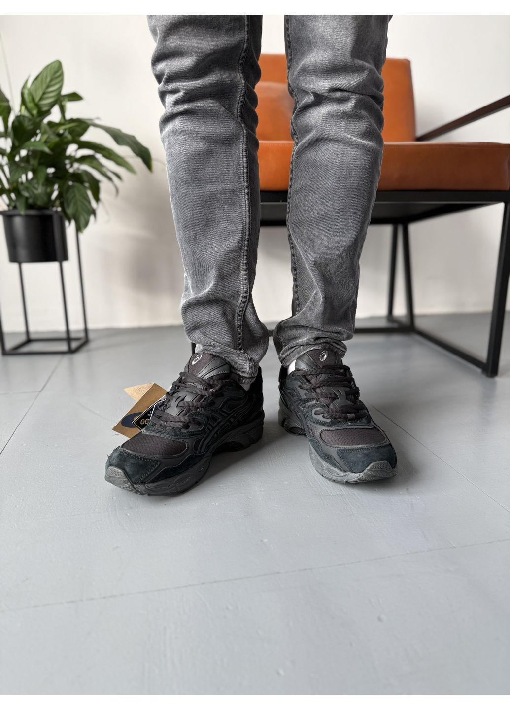 Чорні Осінні кросівки чоловічі asics gel-nyc black suede gore-tex асікс гель нюк No Brand