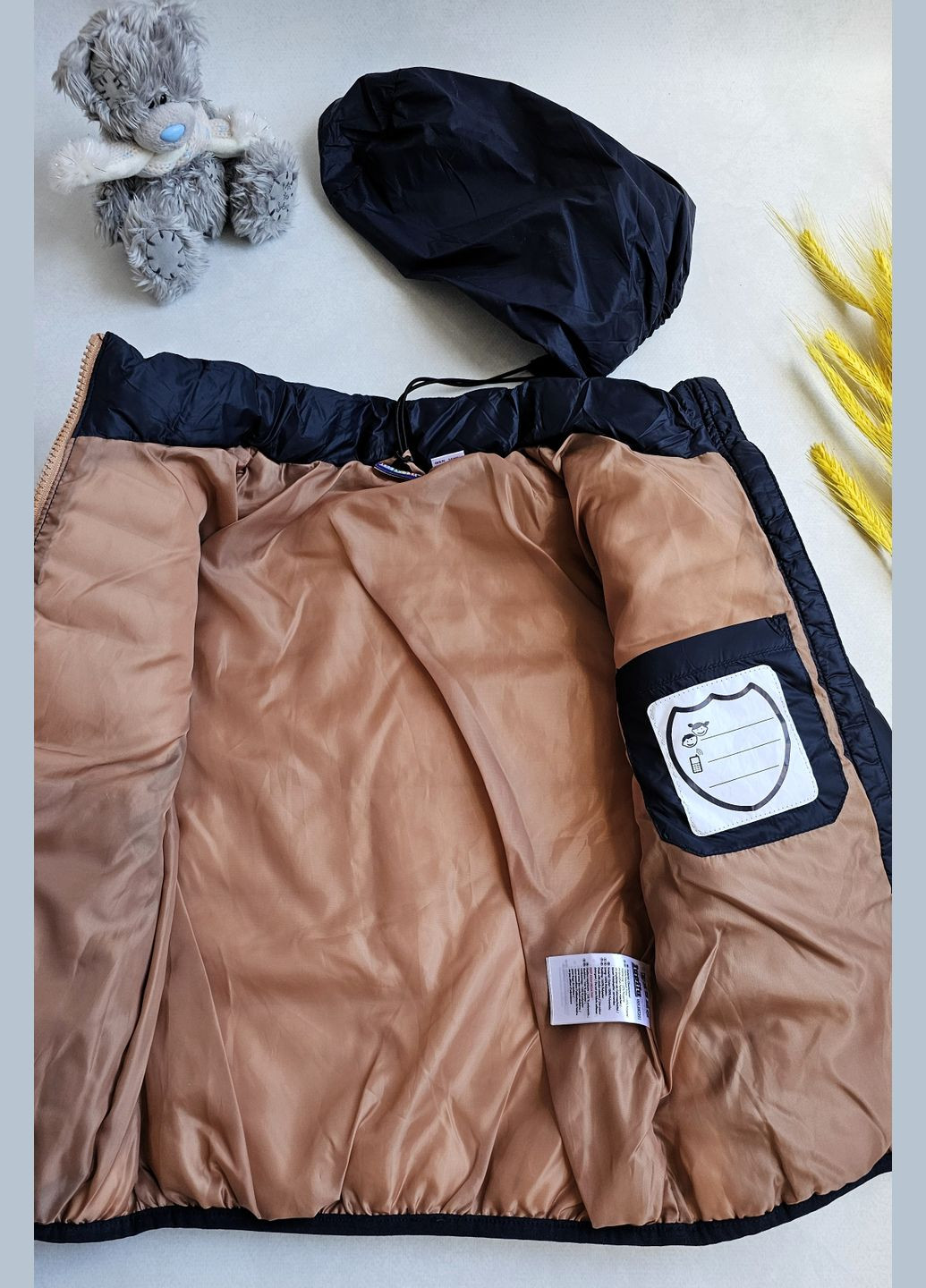 Темно-синяя демисезонная куртка демисезонная без капюшона для мальчиков Lupilu Куртка