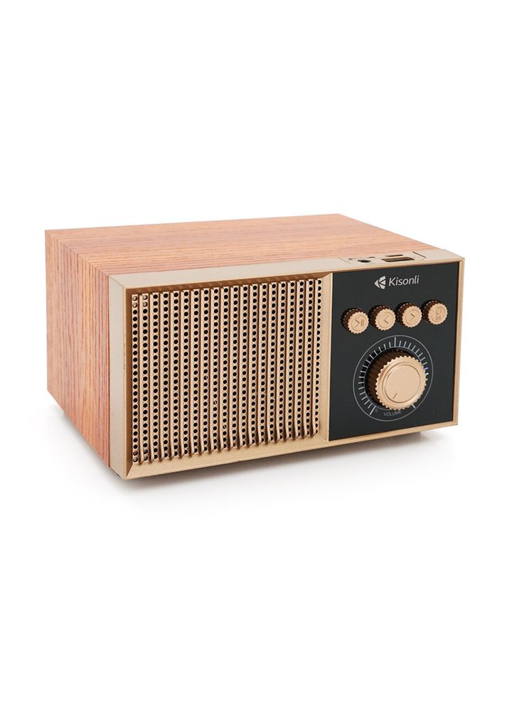 Колонка G10 Bluetooth 5.0, 1х5W, 1200mAh, USB/TF/BT/FM/AUX, DC: 5V/1A, Brown, BOX, Q50 Kisonli (315350350)