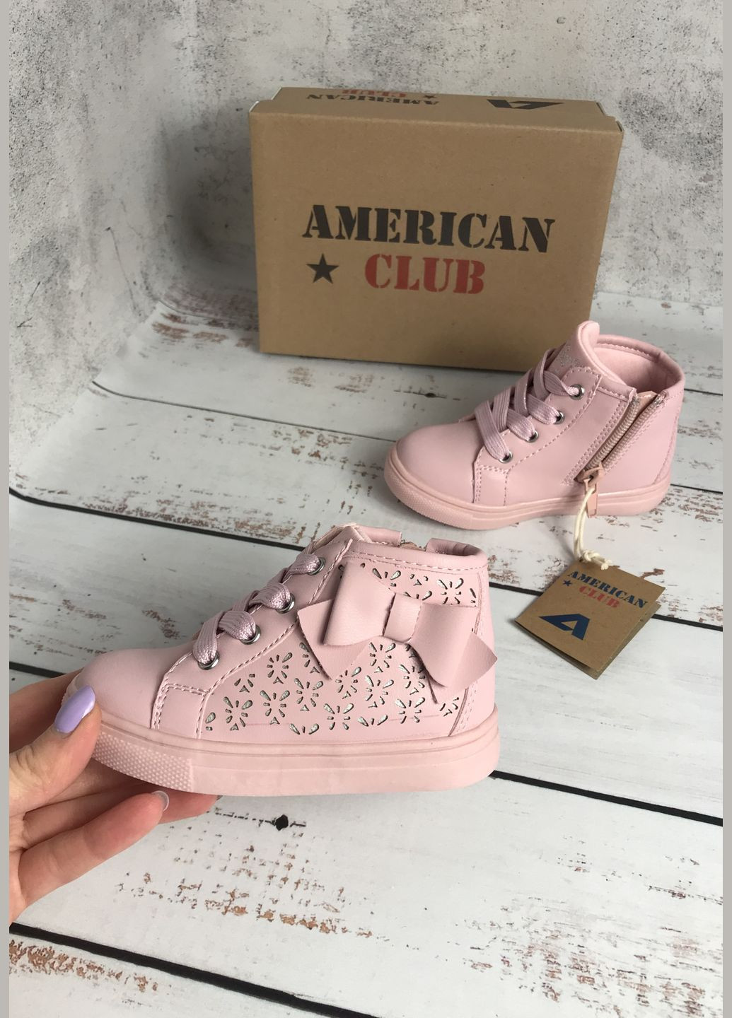 Черевики демісезонні дитячі для дівчинки Рожевий (775) American Club (347236332)