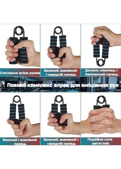 Эспандер кистевой 67,5 кг металлический, с накладками, цвет черный No Brand (349824684)