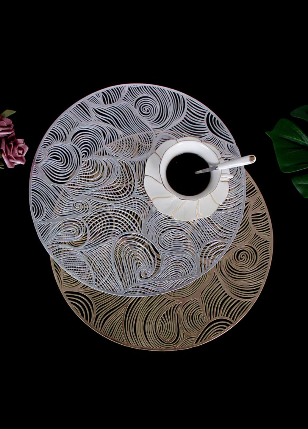 Серветка сервірувальна 5457 38 см срібляста No Brand (364502266)