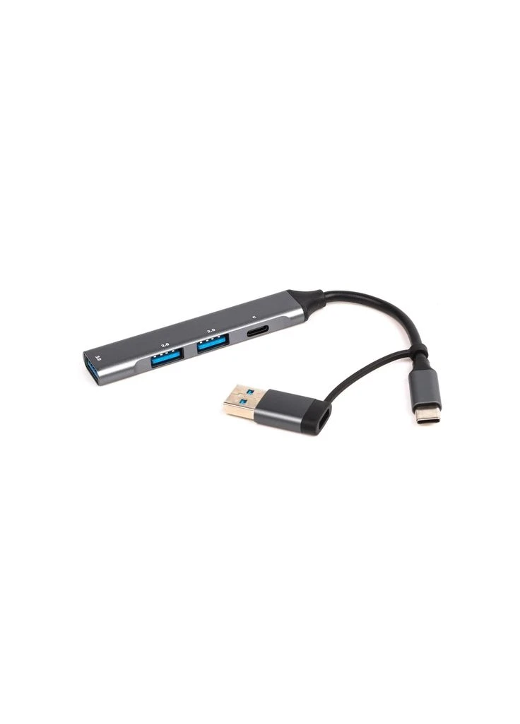 Концентратор USB-C + USB-A to 1xUSB 3.0 + 2xUSB 2.0 + 1xUSB-C (HU3C-4P1CN-01) Maxxter (390412128)