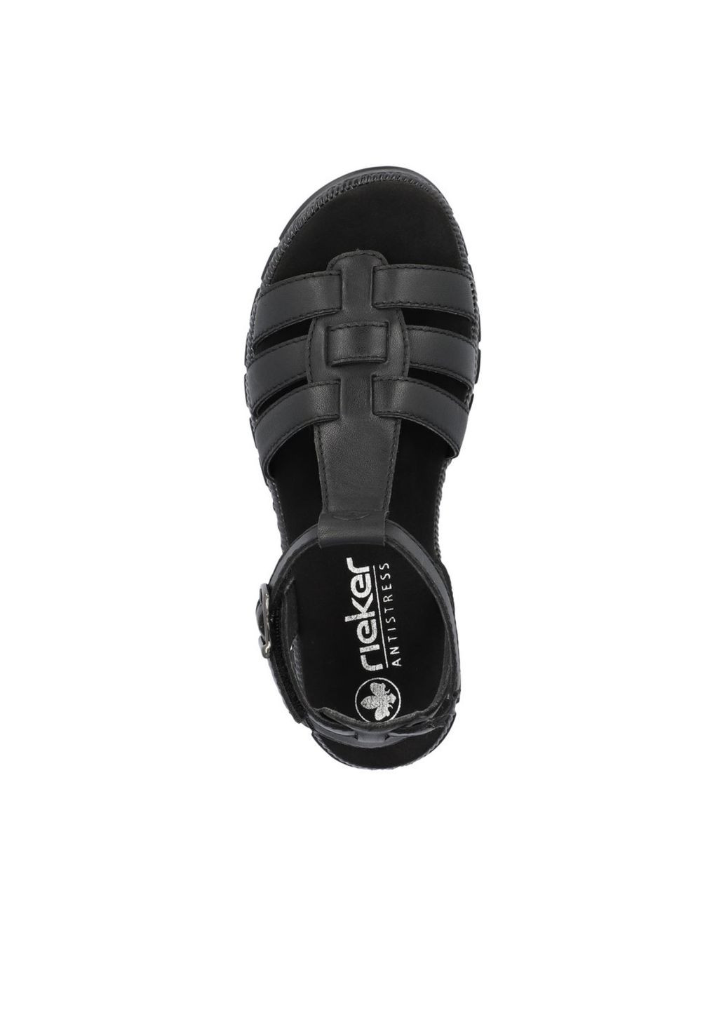 Черные босоножки (р) кожа 0-1-1-v-4255-00 Rieker с ремешком