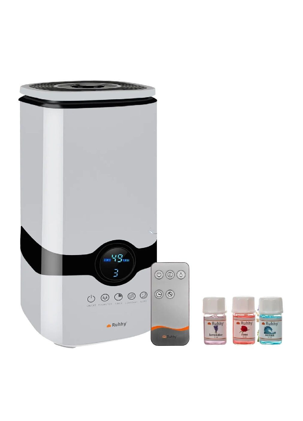 Ультразвуковий зволожувач повітря з іонізацією таймером пультом ароматичними оліями 3 штуки 4 л 14×14×37 см (481723-Prob) Unbranded (365657967)