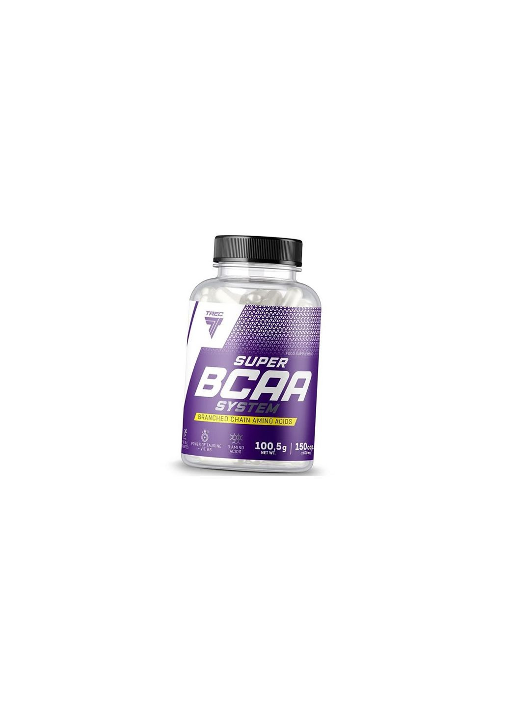 BCAA з Таурином та Вітаміном В6, Super BCAA System, 150капс (28101009) Trec Nutrition (315395948)