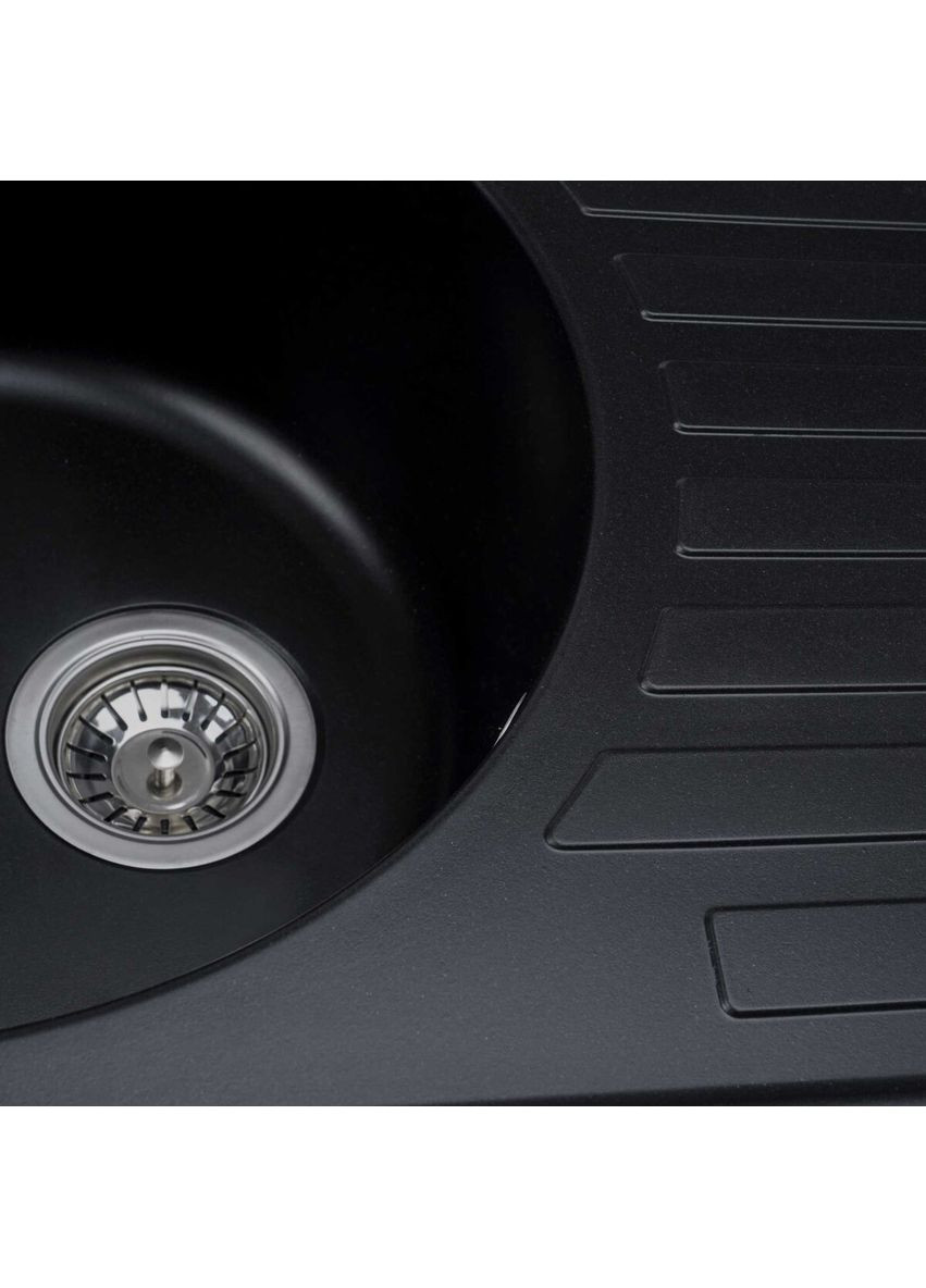 Гранитная мойка для кухни 7750 LIRA матовая Черная Valeso (336937486)