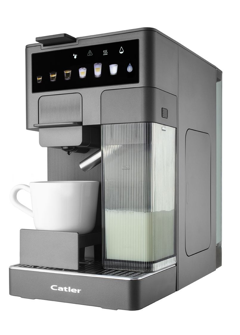 Кофеварка капсульная Renzo 1.6л, капсулы, молотый кофе, сенсорное управление, автоматический капучинатор, серый Catler (365749032)