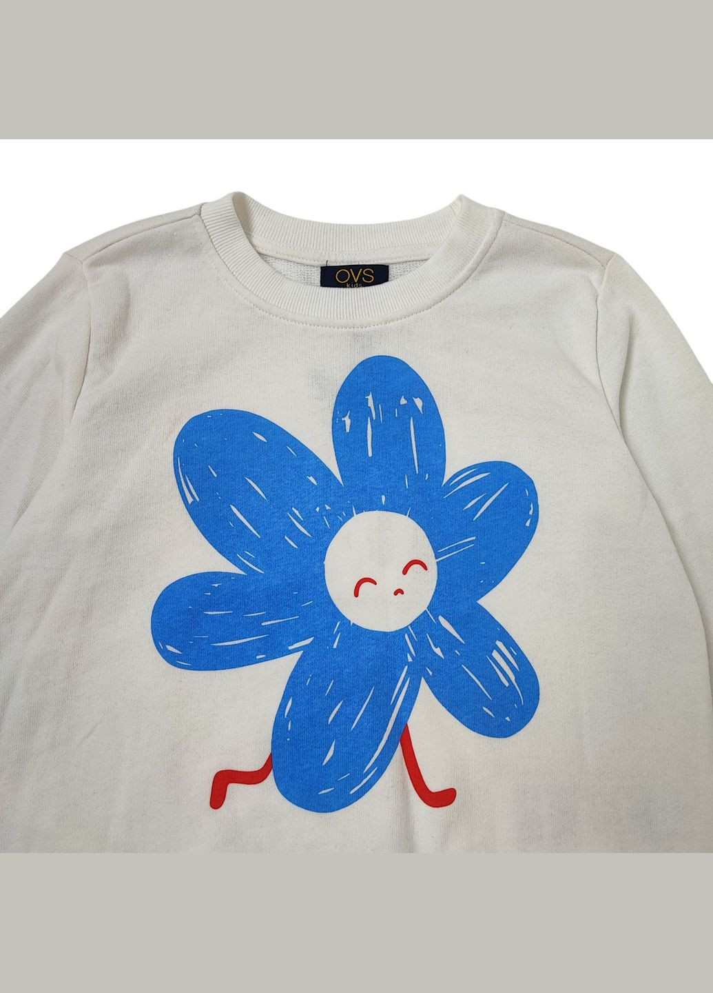 Комбінований демісезонний костюм (світшот+штани) для дівчинки 122 см білий з сірим (0137) OVS