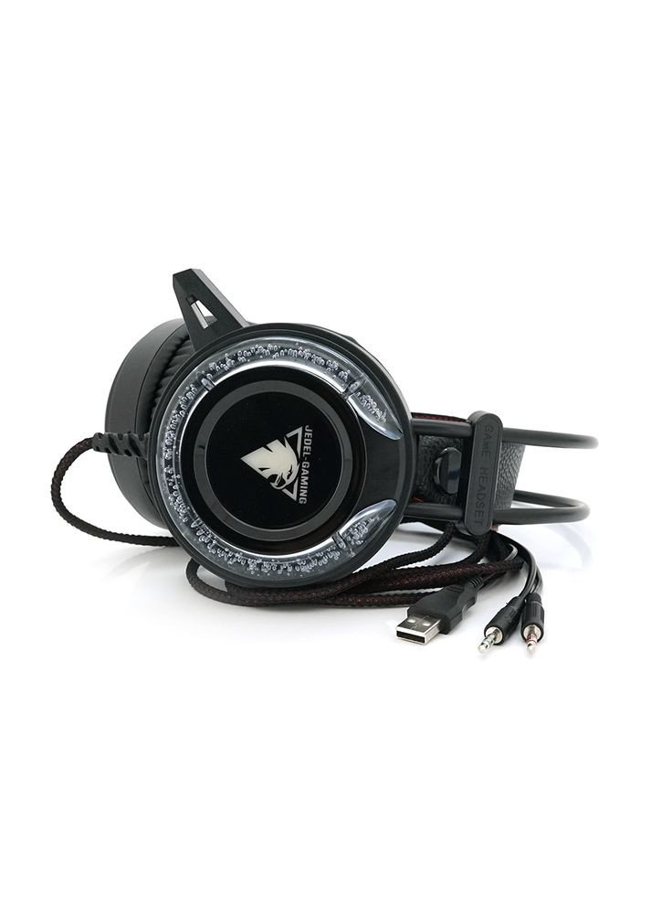 Наушники ведущие с подсветкой GH232, с микрофоном, Black, Box Jedel (314778147)