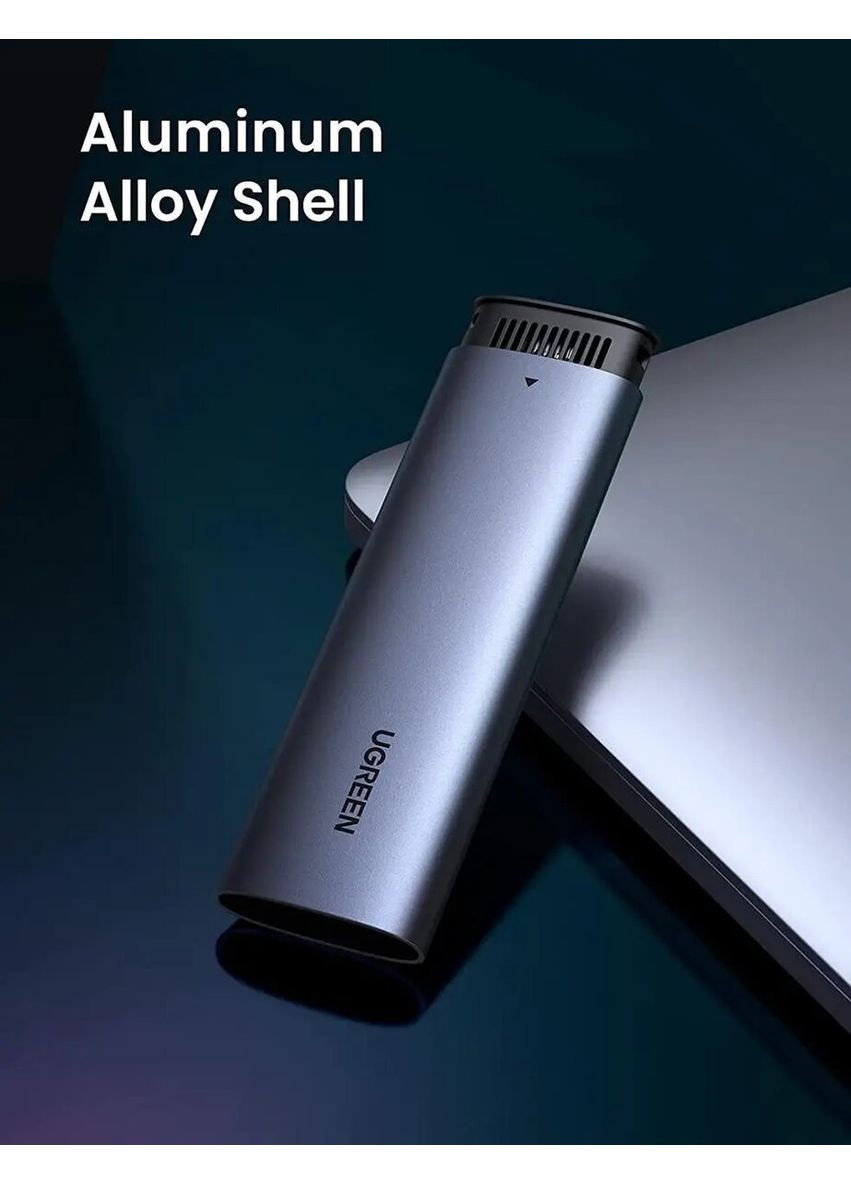 Зовнішня кишеня для накопичувача USB-C to M.2 NGFF 5G Enclosure A TO C Cable 50cm Ugreen CM400 (362669007)