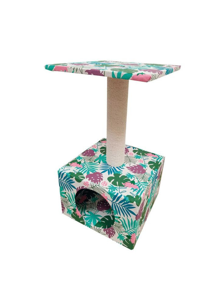 Кігтеточка драпак стовпчик на підставці-будиночок, (тропік) 30х30х55см (*) Croci (304424269)