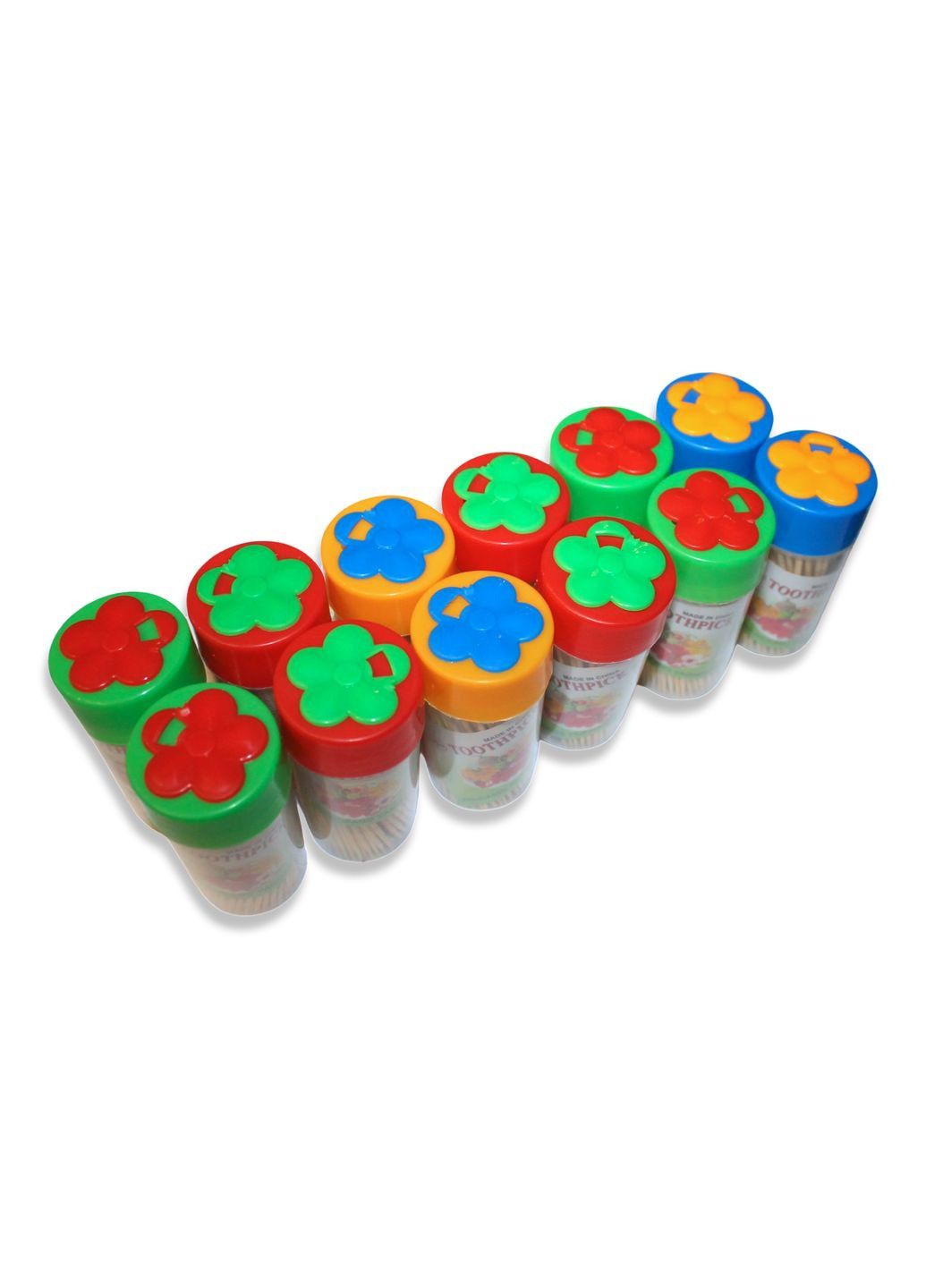 Зубочистки бамбукові двосторонні Ромашка 12 коробочок/≈1400шт FROM FACTORY ZBR (335397599)