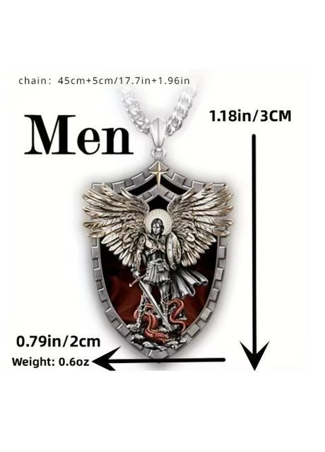 Крута підвіска святий Архангел Михайло захисти мене Святий щит кулон амулет оберіг талісман No Brand (338436371)