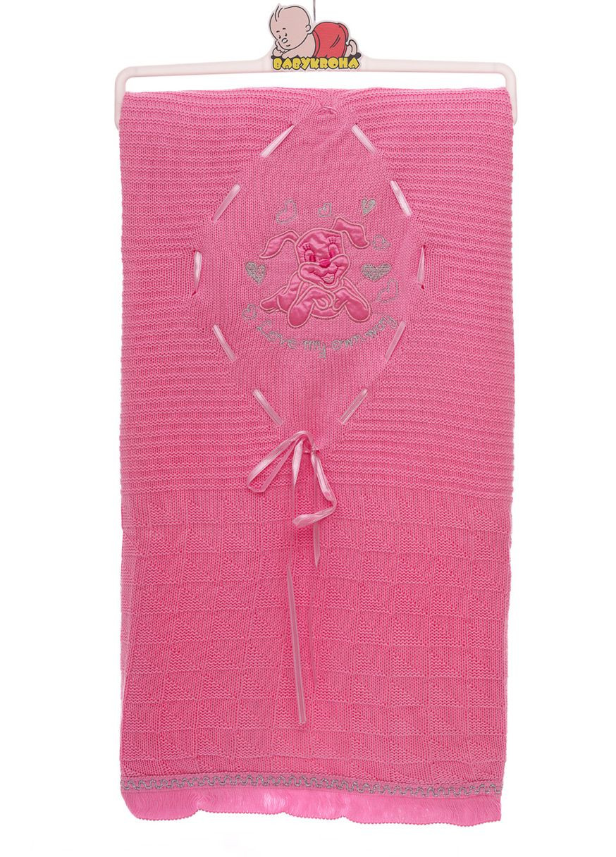 Плед для девочки вязка на травке Собачка 80*85 см розовый (36719) BABYKROHA (297199076)