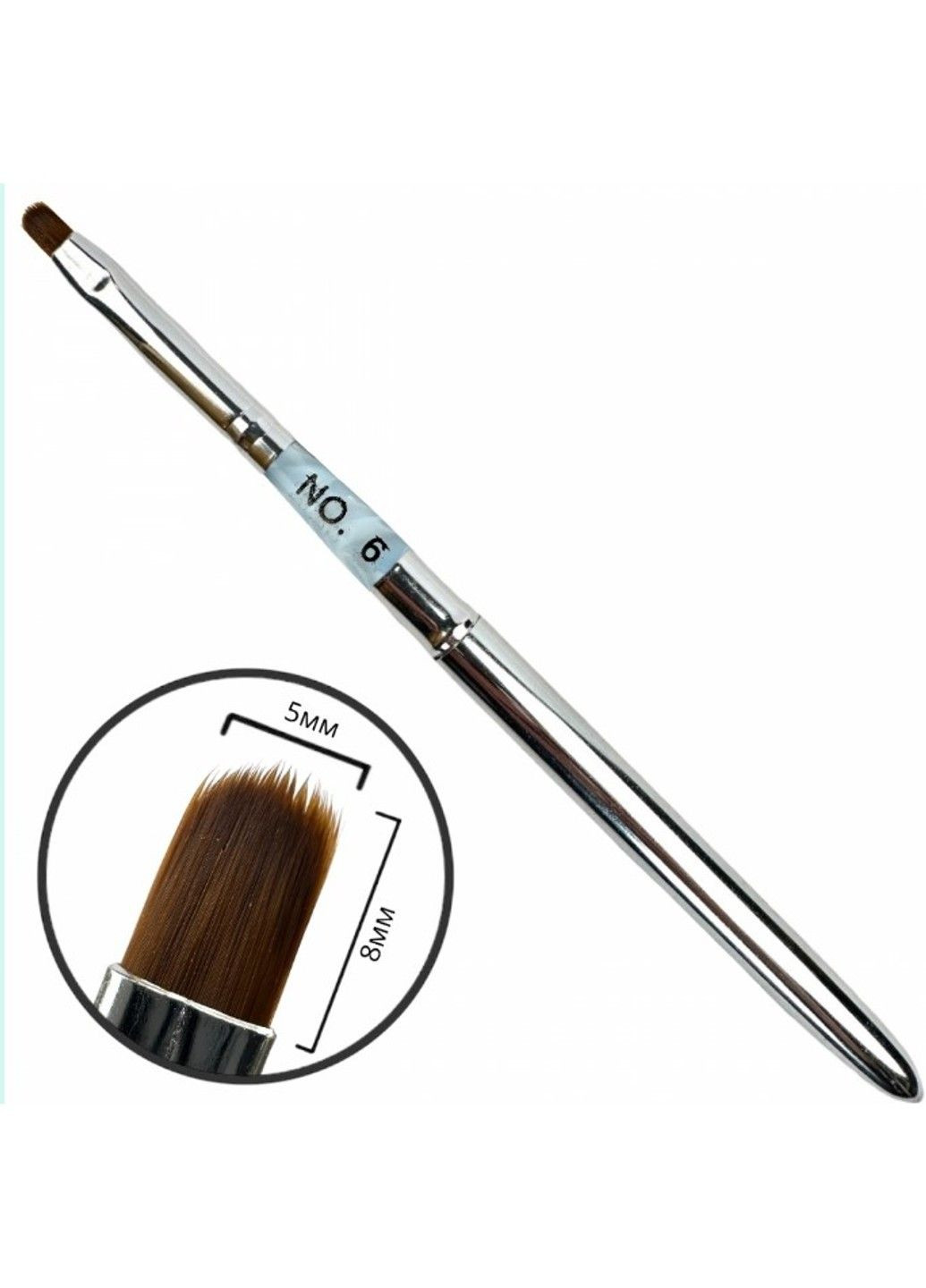 Овальний пензель-трансформер для нарощування та моделювання гелем №6 MagicNail (292734469)