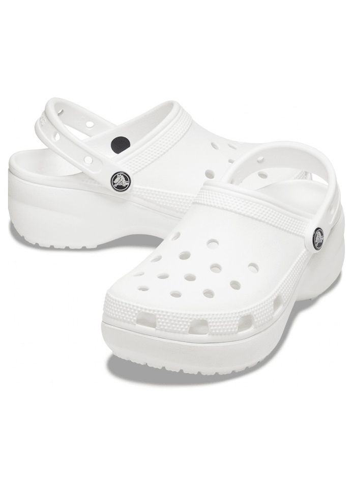 Белые женские кроксы classic platform clog w5-35-22.5 см white 206750 Crocs