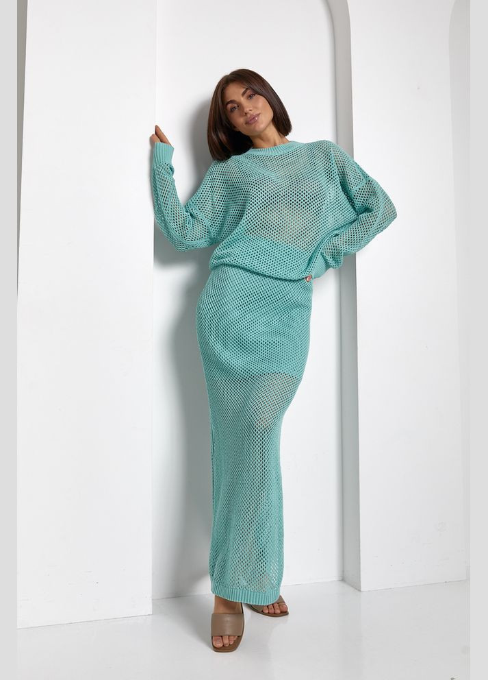 Мятная юбка ажурная Viviami