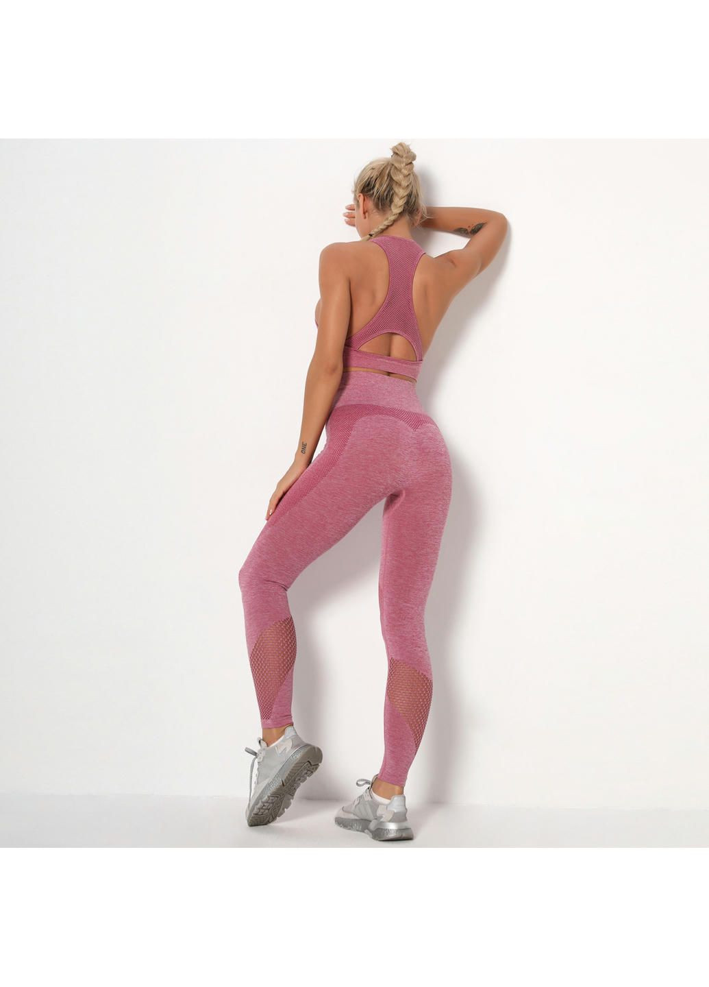 Легінси жіночі спортивні 9665 S рожеві Fashion (294067204)