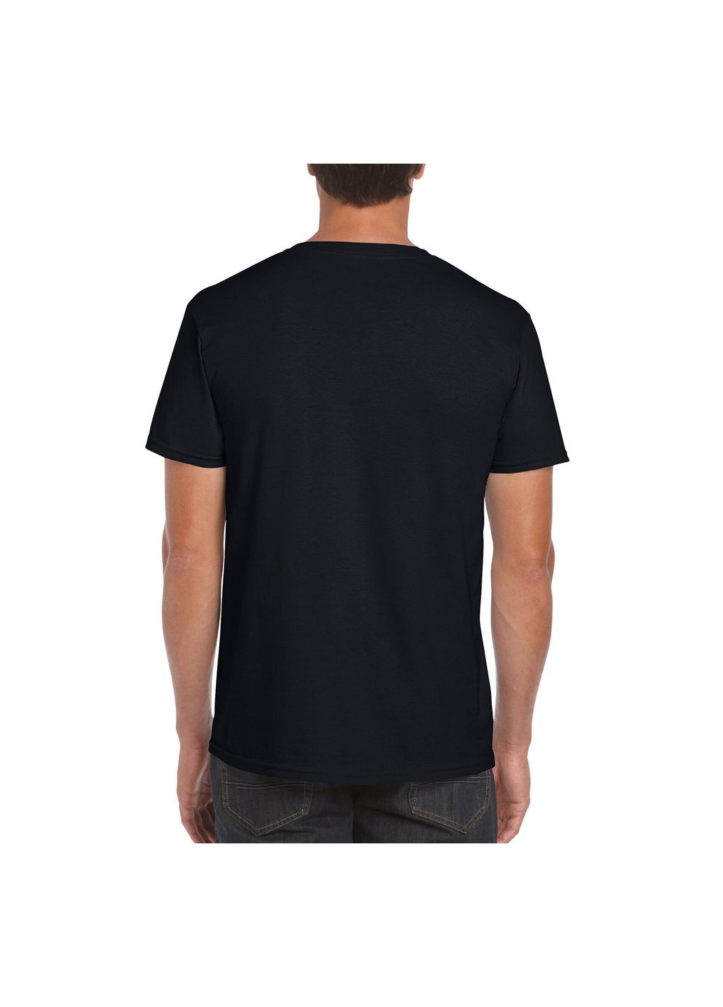 Черная футболка мужская базовая однотонная черная 64000-426c с коротким рукавом Gildan Softstyle