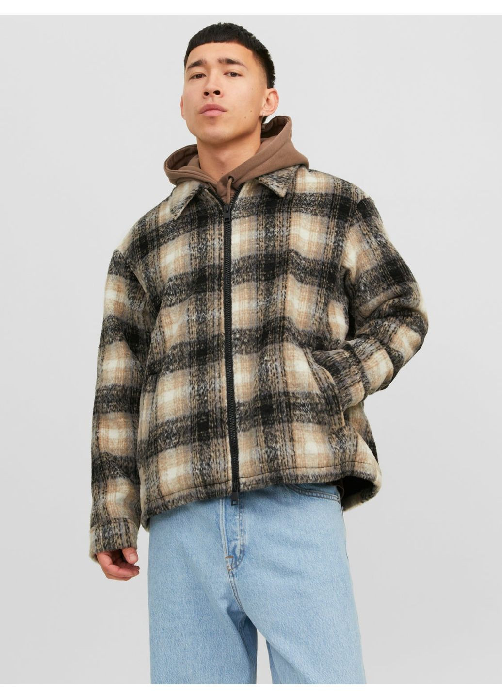 Куртка-сорочка,бежевий-чорний,JACK&JONES Jack & Jones (366029196)