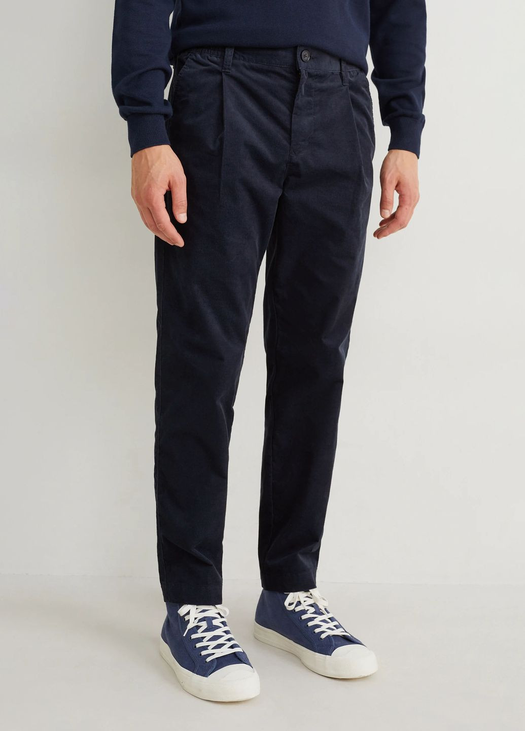Темно-синие кэжуал демисезонные брюки C&A