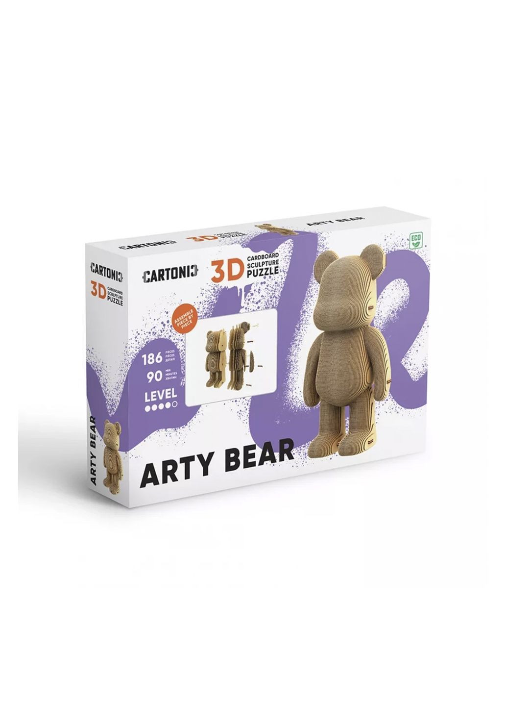 Картонний конструктор 3D Puzzle ARTY BEAR колір різнокольоровий ЦБ-00289955 Cartonic (371881576)