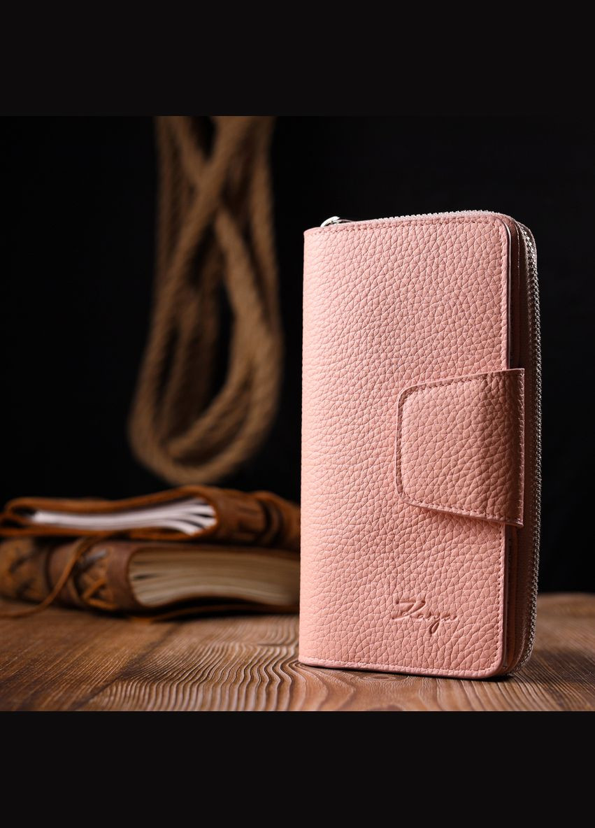 Зручний вертикальний жіночий гаманець з натуральної шкіри 21158 Karya (331910594)