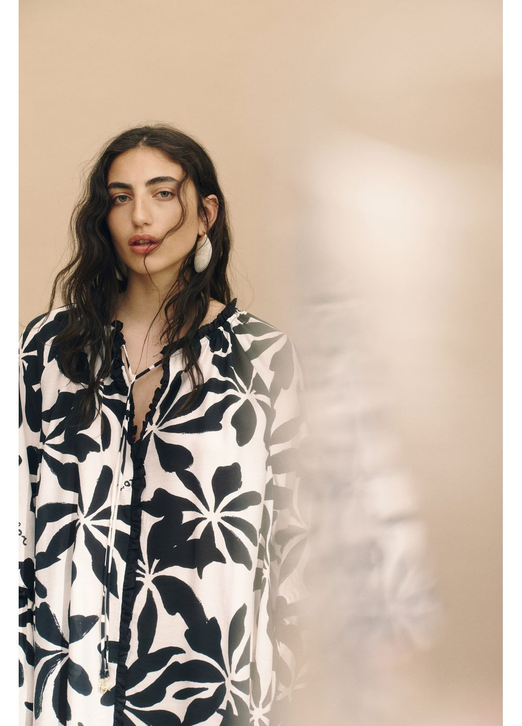 Чорно-білий повсякденний сукня-туніка з рукавами-трубами H&M