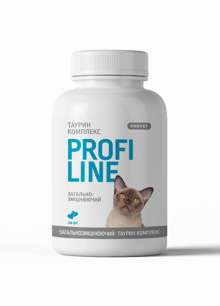 Вітаміни для котів Profiline Таурін Комплекс, для покращення обміну речовин, 180 табл ProVET (292257901)