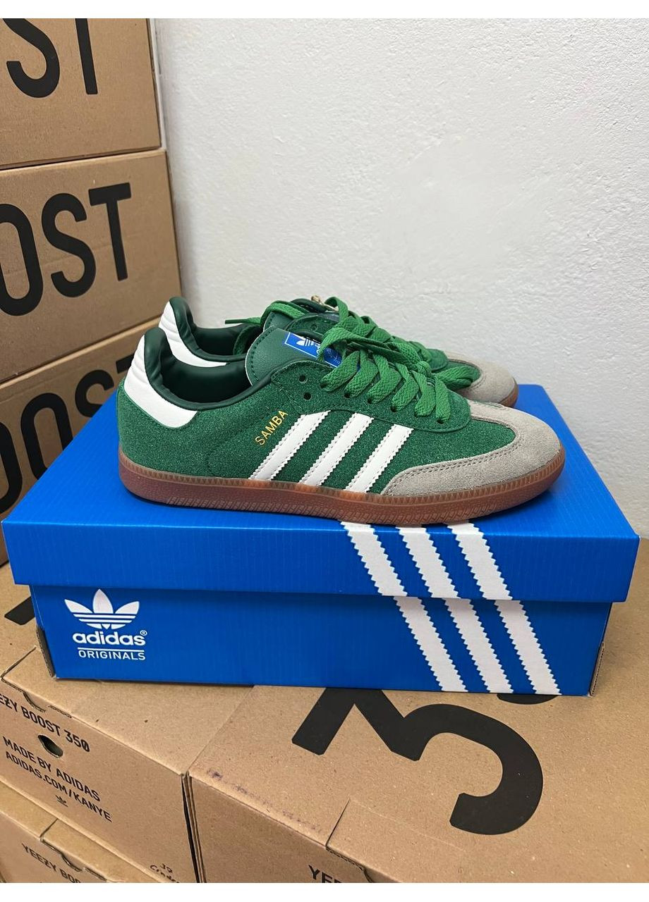 Сірі Осінні кросівки чоловічі adidas samba green адідас самба No Brand