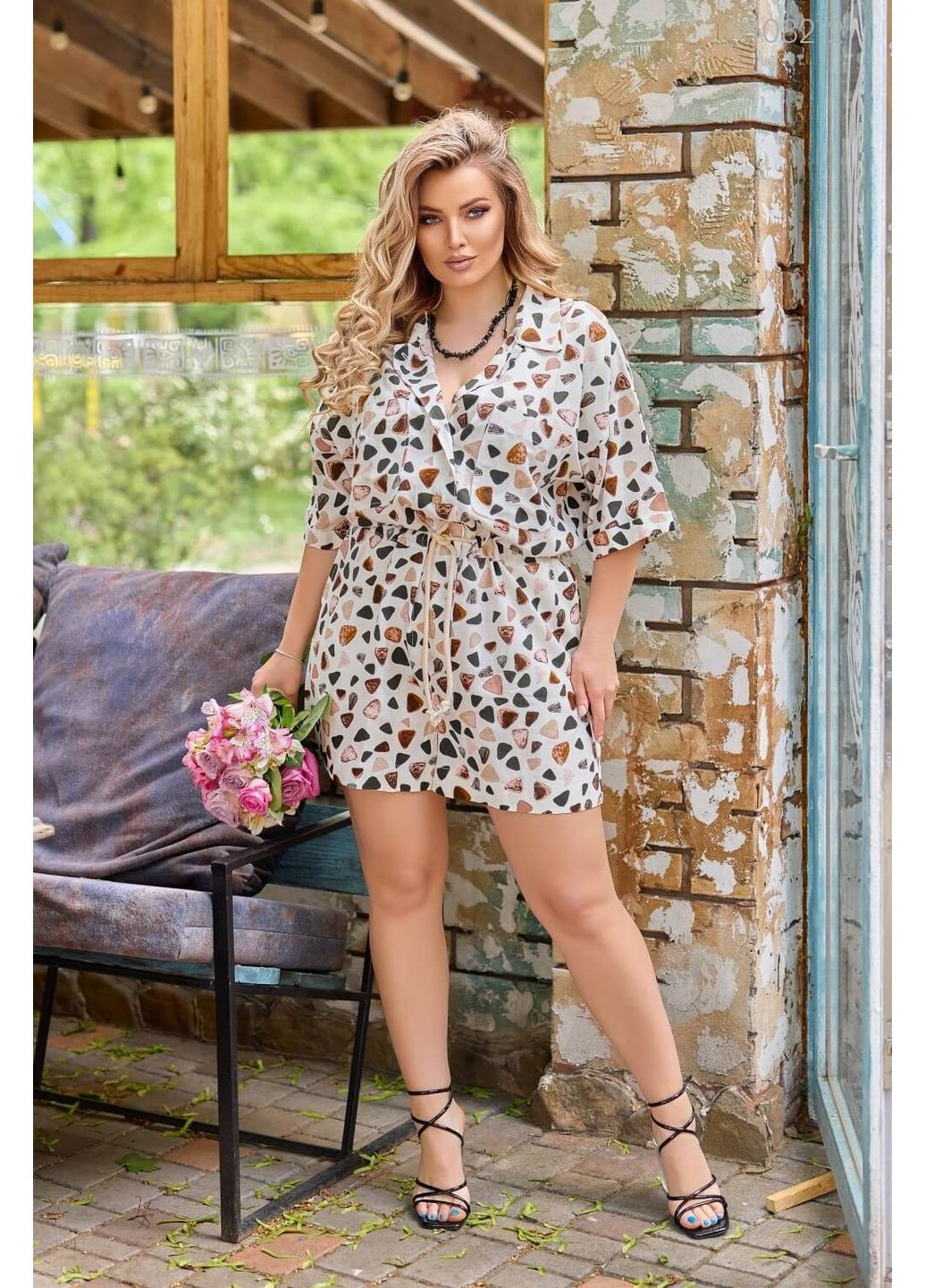 Жіночий комбінезон Ушмаль (рожевий) 1108212 Peony рожевий льон