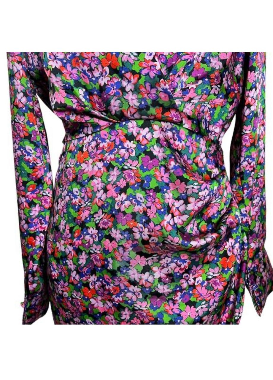 Комбинированное платье цветочный принт btg-0132 Zara