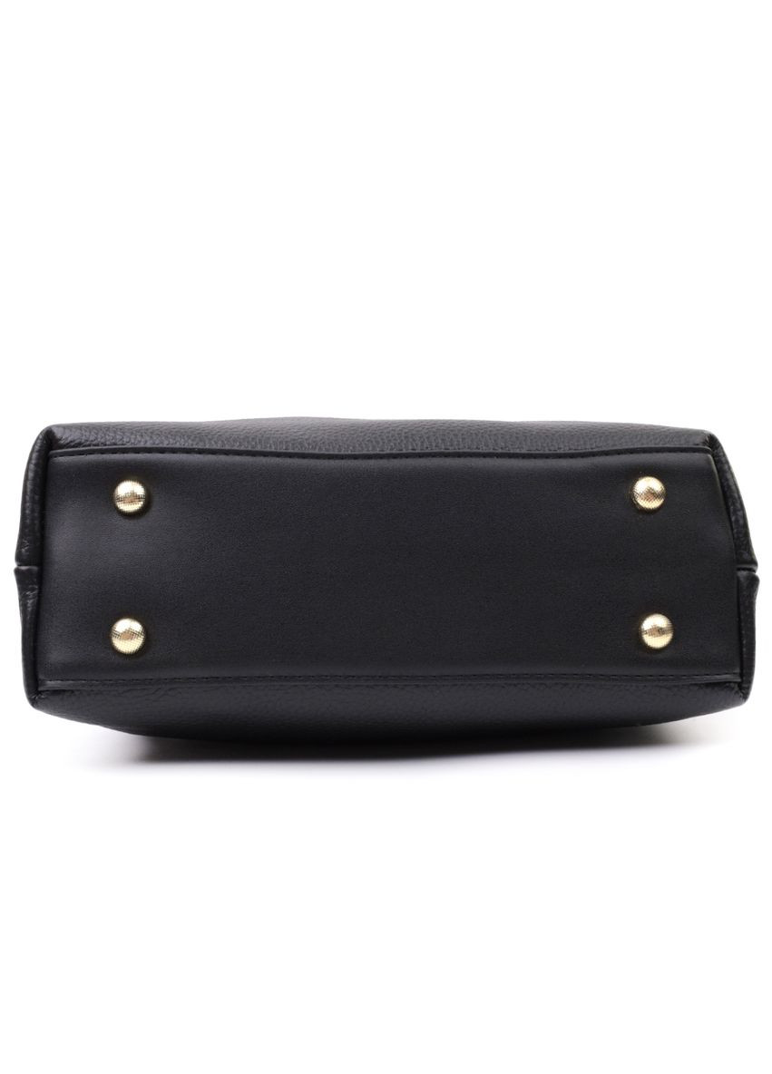 Люксовая сумка для женщин с короткой ручкой из натуральной кожи черная 22670 Vintage (329196663)