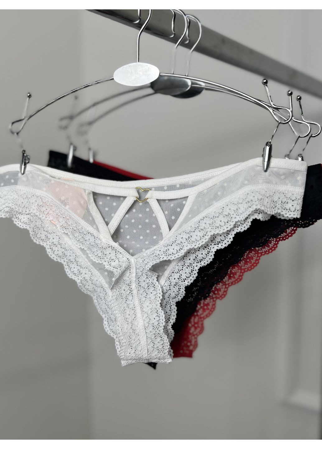Стринги преміальної якості з бантиком і сердечком - Чорний Vanilya Secret (365267961)