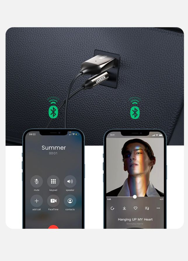 Автомобільний Bluetooth-адаптер CM309 USB Bluetooth 5.0 AUX з мікрофоном (70601) Ugreen (300523825)