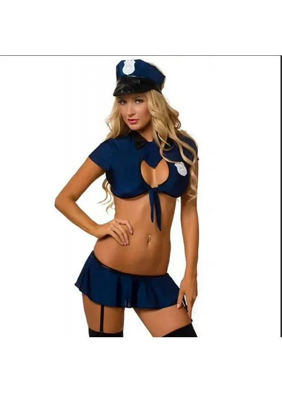 Костюм полицейский для ролевых сексуальных игр. Сексуальный костюм полицейского синего цвета China (361442485)