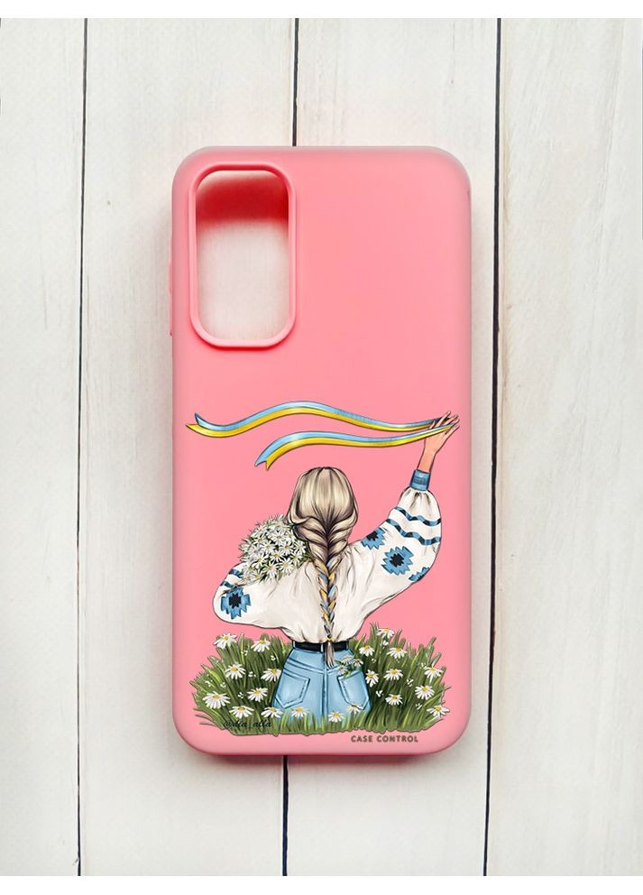 Матовий рожевий чохол на Samsung Galaxy A15 (A155) / M15 Дівчина зі стрічкою (принт 17) Creative (360681290)