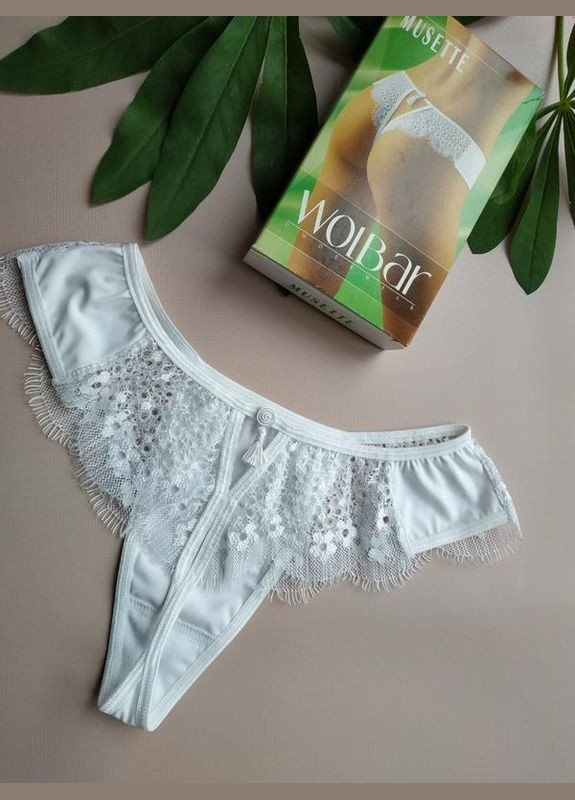 Женские белые трусики стринги с кружевом musete волбар размер Wolbar (369612919)