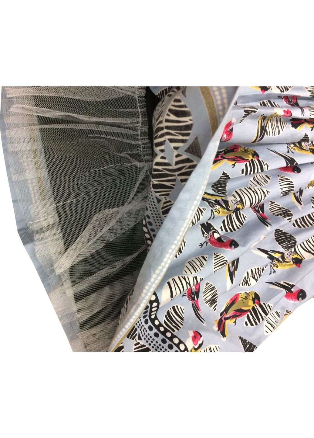 Блакитна повсякденний, кежуал сукня а-силует, кльош, бебі долл, з пишною спідницею, плісована Uttam Boutique з тваринним принтом