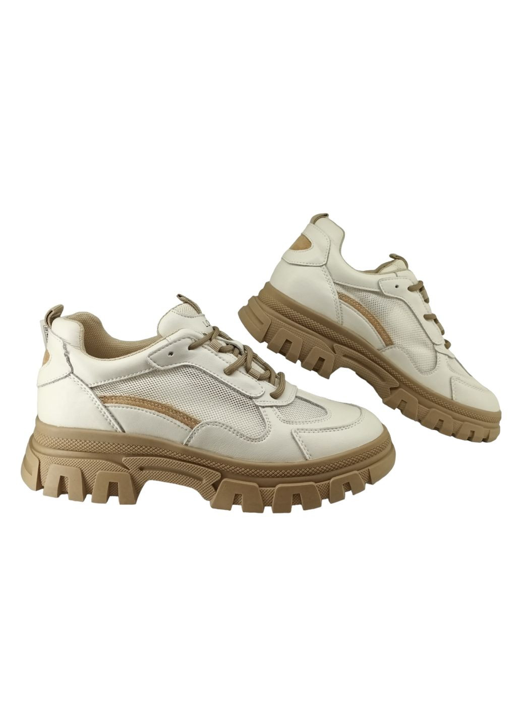Білі всесезонні жіночі кросівки біло-бежеві шкіряні l-11-10r 23 см (р) Lonza