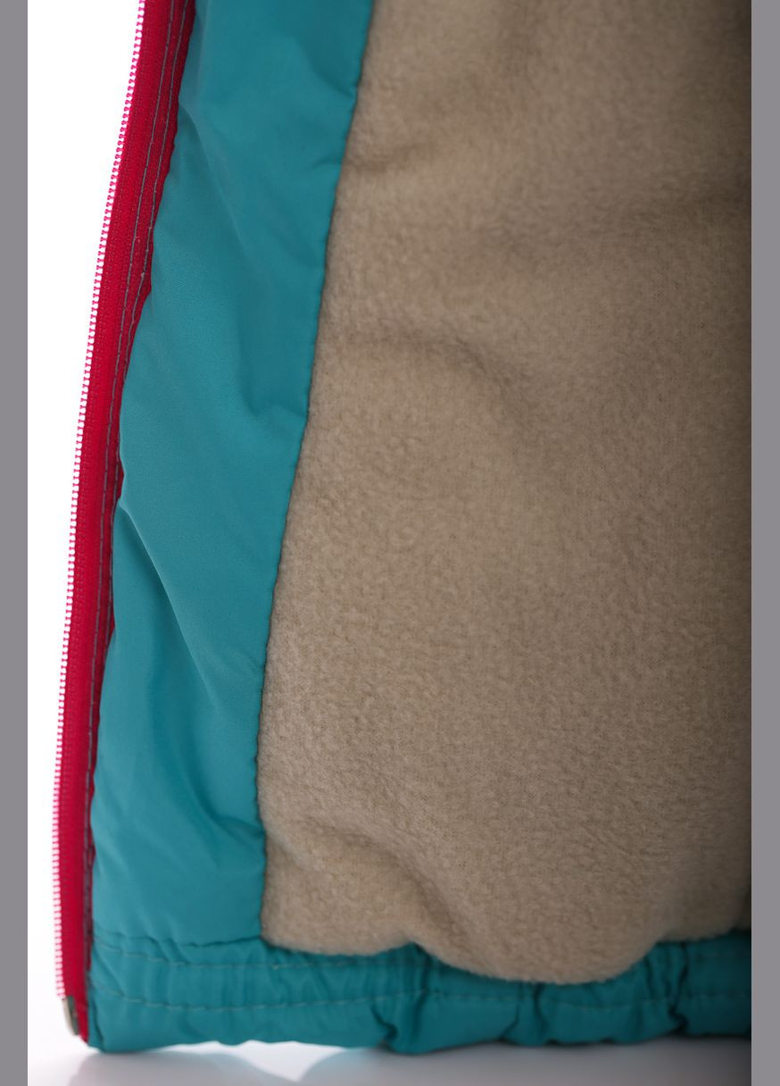 Зелена зимня куртка на синтепоні для дівчинки євро бірюзовий з малиновим 98 см (28444) BABYKROHA