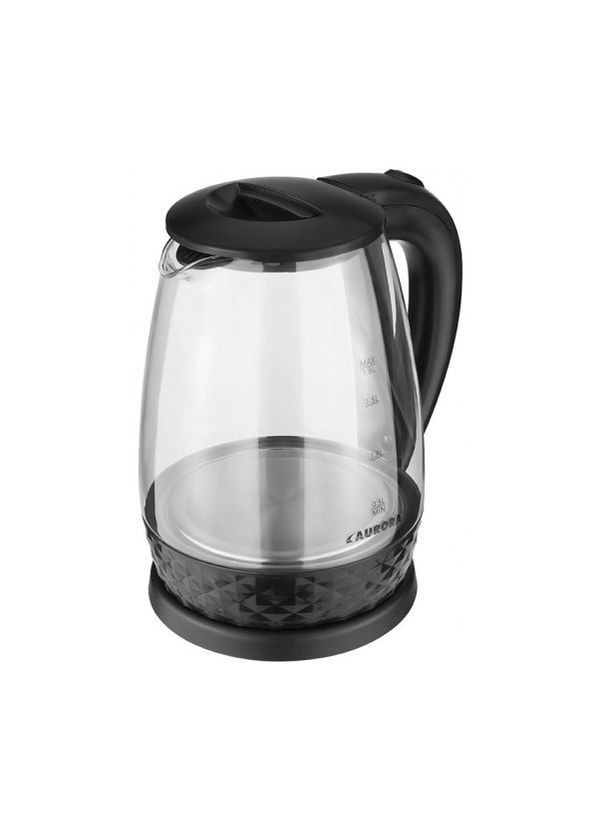 Электрический дисковый стеклянный чайник AU 3503 электрический чайник черный Aurora (296925682)